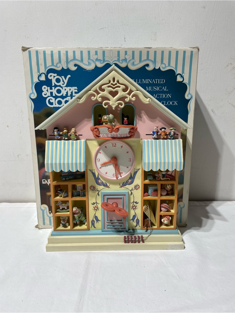 Enesco Toy Shoppe Animated Musical Clock With Original Box Rare AS IS